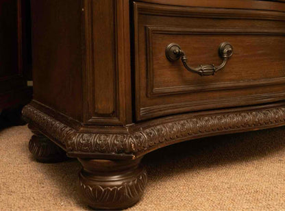 Espesso Finish 5 Drawer 1 Secret Drawer&  Flip Top Mirror Chest