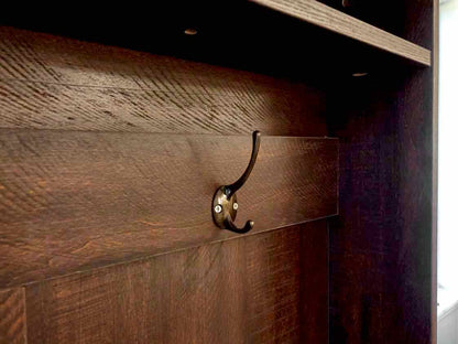 Rustic Dark Stain Hall Tree