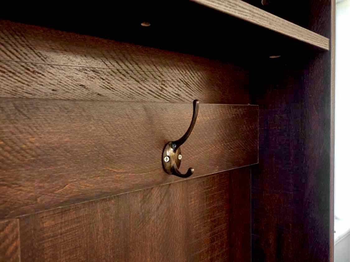 Rustic Dark Stain Hall Tree