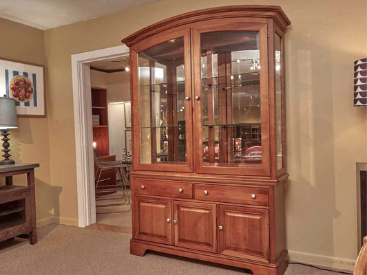 Stanley Cherry (2) Glass Door (2) Glass Shelf/3 Drawer 2 Door China  Hutch