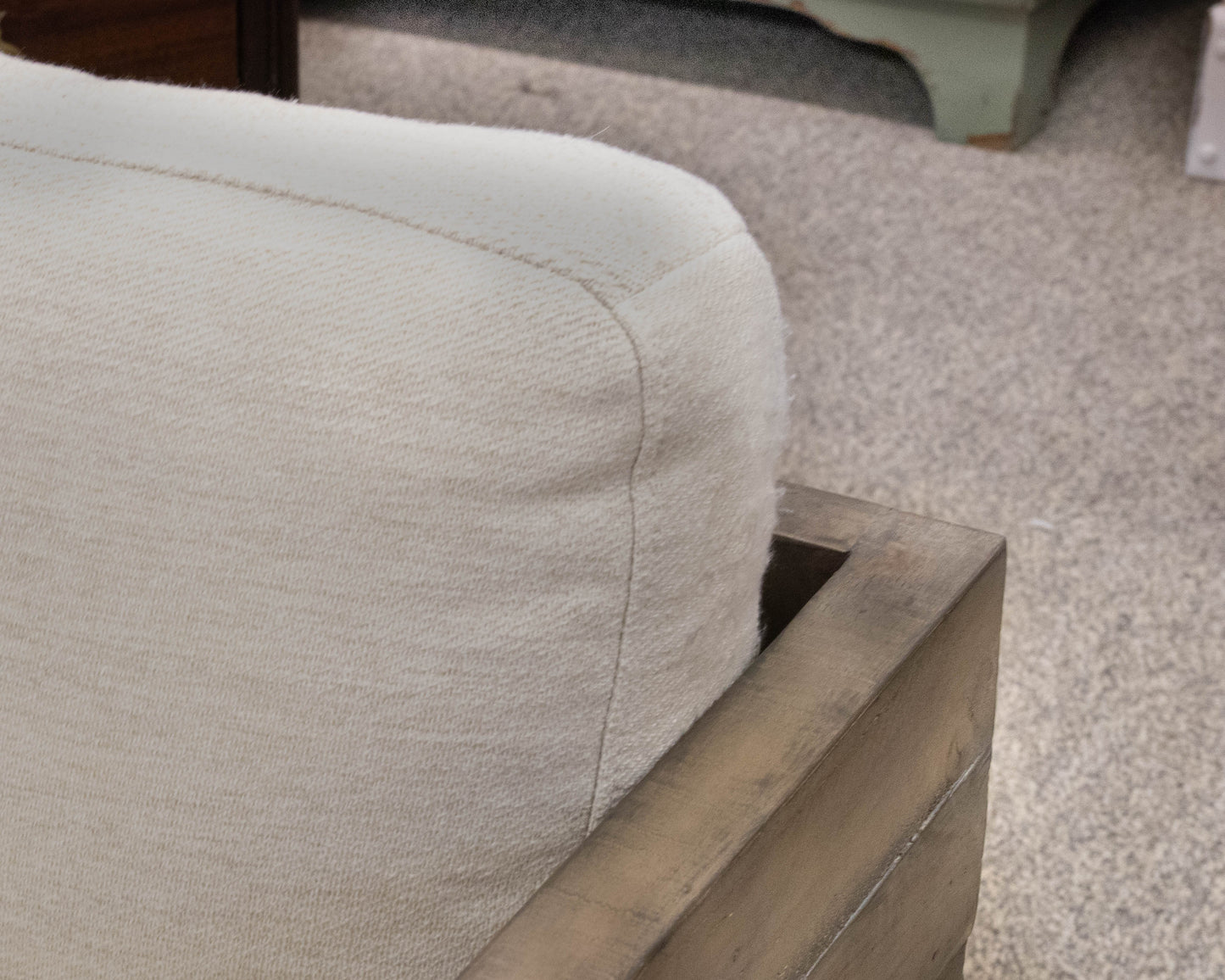 West Elm Emmerson Reclaimed Wood Kids Swivel Chair with Cream Chenille Cushions