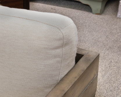 West Elm Emmerson Reclaimed Wood Kids Swivel Chair with Cream Chenille Cushions