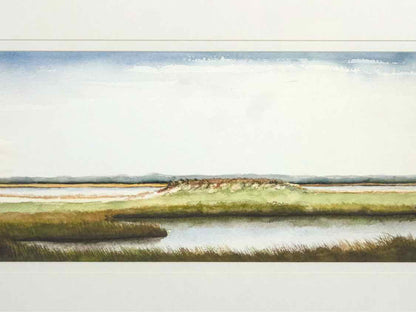 'Marsh Scene II' Watercolor Print In Silver Frame
