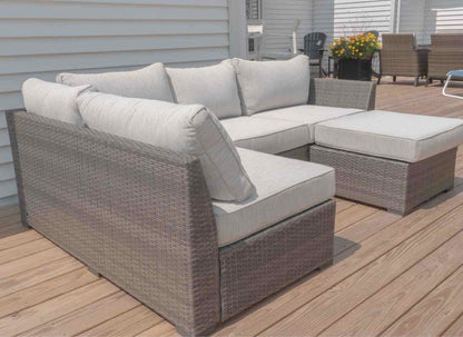 Ashley Furniture Resin Wicker 4 Cushion & Ottoman  Outdoor Sectional