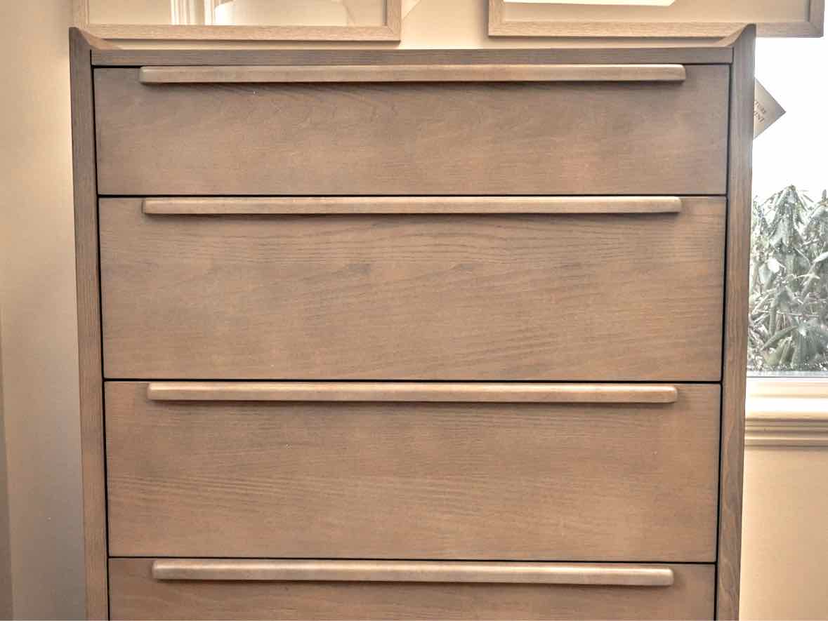 Crate & Barrel Tate 32" 5-Drawer Tall Dresser in Light Stone Finish