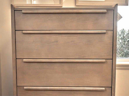 Crate & Barrel Tate 32" 5-Drawer Tall Dresser in Light Stone Finish