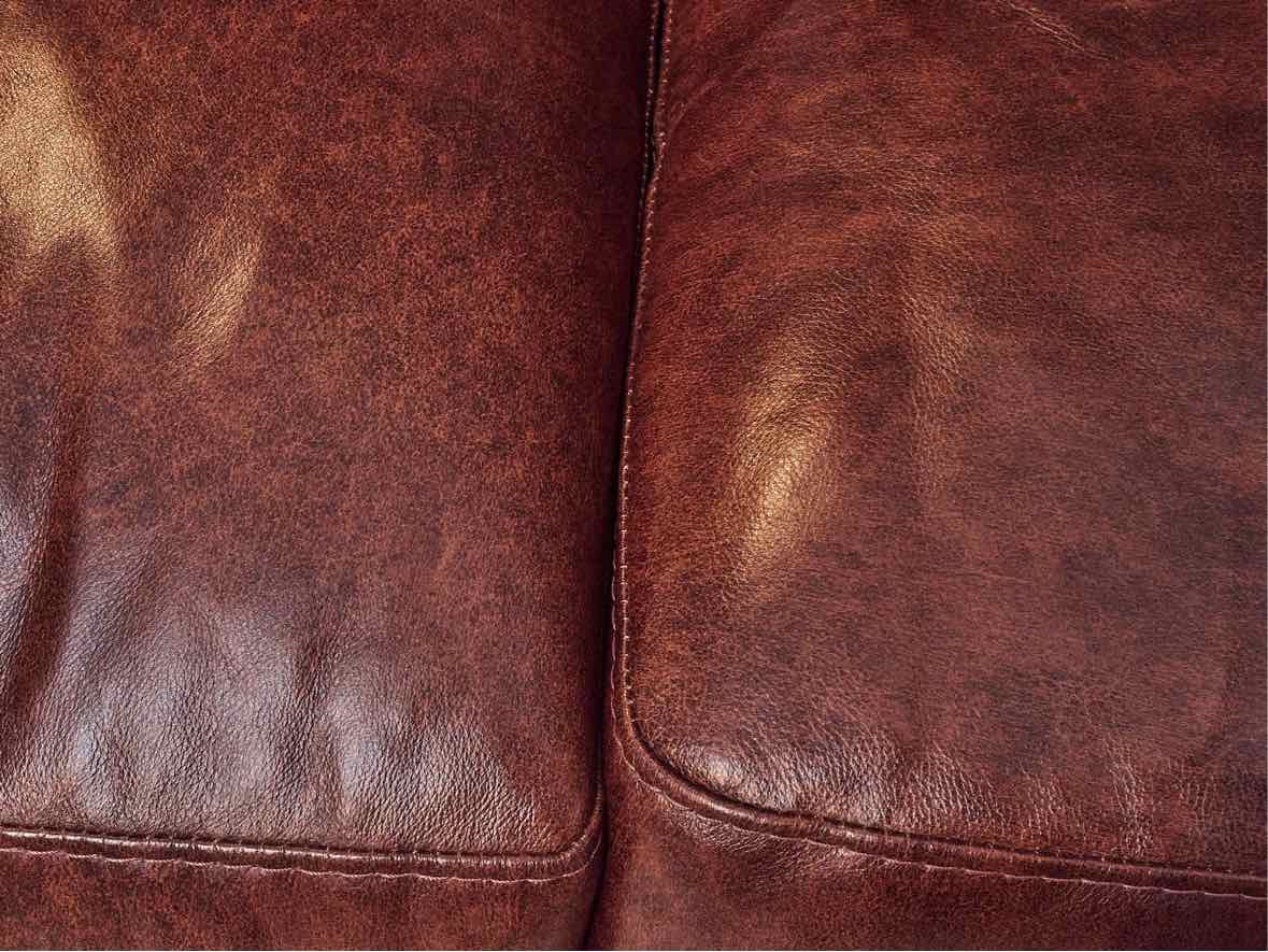 Bradington Young Saddle Brown Leather 3 Cushion  Sofa