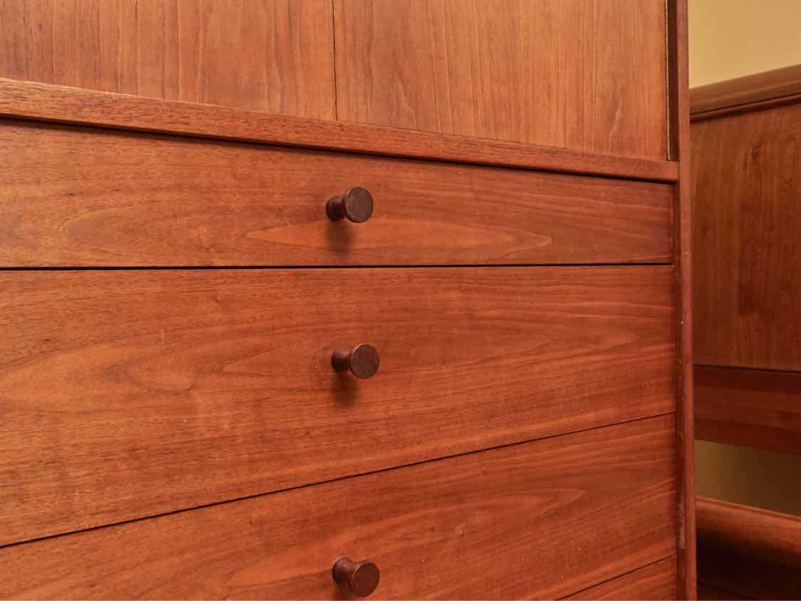 Charles Webb Teak 2 Door 5 Pull Out Accessories Drawer 6 Drawer Armoire