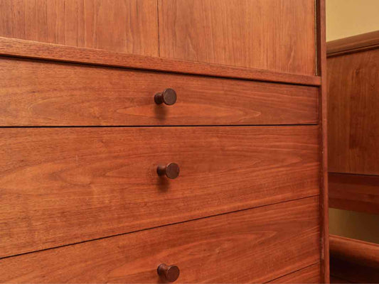 Charles Webb Teak 2 Door 5 Pull Out Accessories Drawer 6 Drawer Armoire