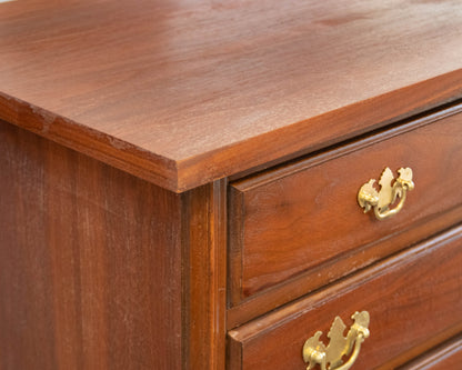 Dixie Forest Walnut 6 DrawerTall Chest With Chippendale Brass Hardware