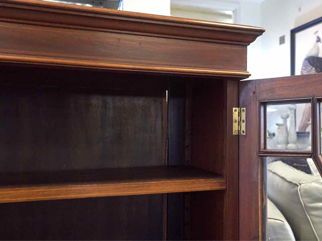Harrods Mahogany Two Pane Glass Door Bookcase