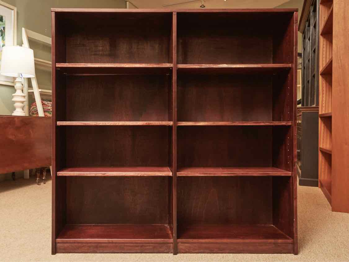 Dark Stained 6 Adjustable Shelf Bookcase