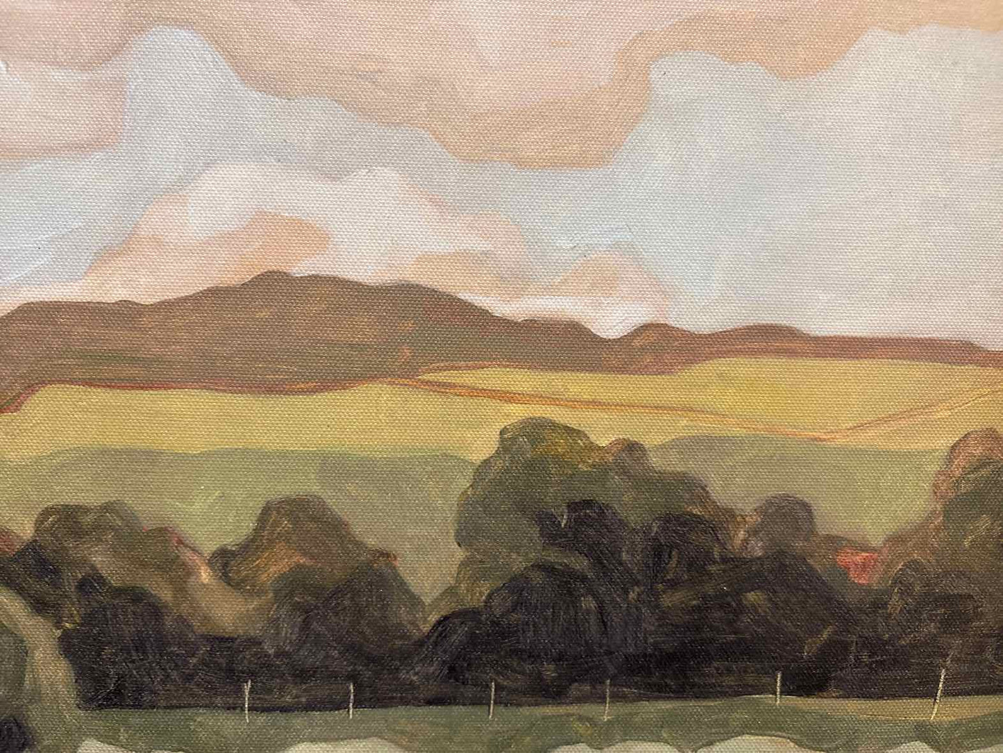 Set of Two Natural Wood Framed Landscapes