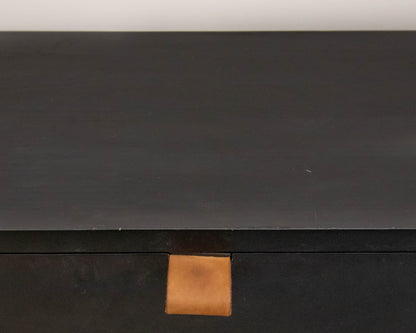 Four Hands 7 Drawer Trey Dresser In Black Wash Poplar Finish On Slim Iron Legs