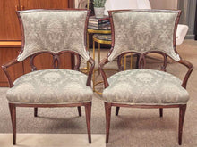 Pair of Wooden Frame Arm Chairs
