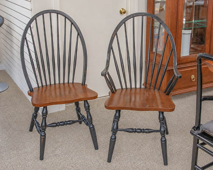Cherry Finish Oval Table with Butterfly Leaf  & 6 Windsor Chair Set