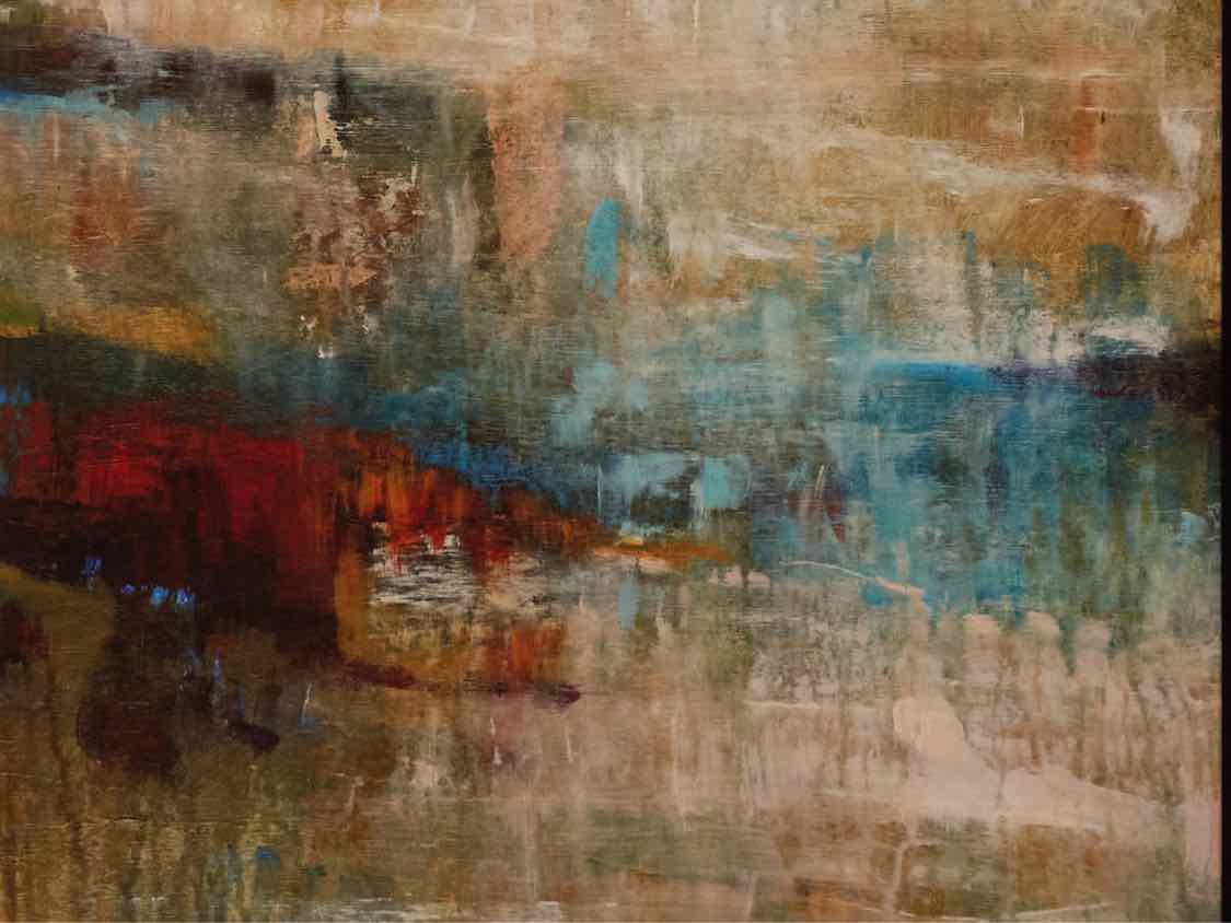 Living Color I Oil Print On Canvas Black & Silver Bead Frame