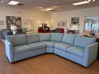 Norwalk 3-Piece Curved Sectional in Sky Blue Tweed