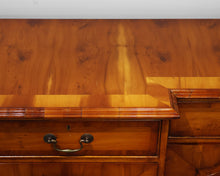 Antique Yew Wood Breakfront 4-Drawer 4-Door Server