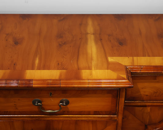 Antique Yew Wood Breakfront 4-Drawer 4-Door Server