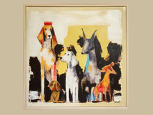Framed Acrylic Giclee of Dogs on Canvas