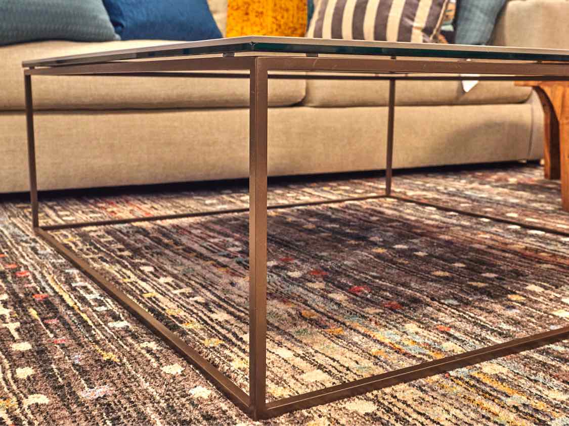 Crate & Barrel Square Faux Stone Cocktail Table