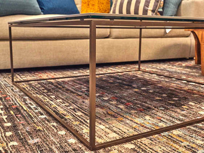 Crate & Barrel Square Faux Stone Cocktail Table
