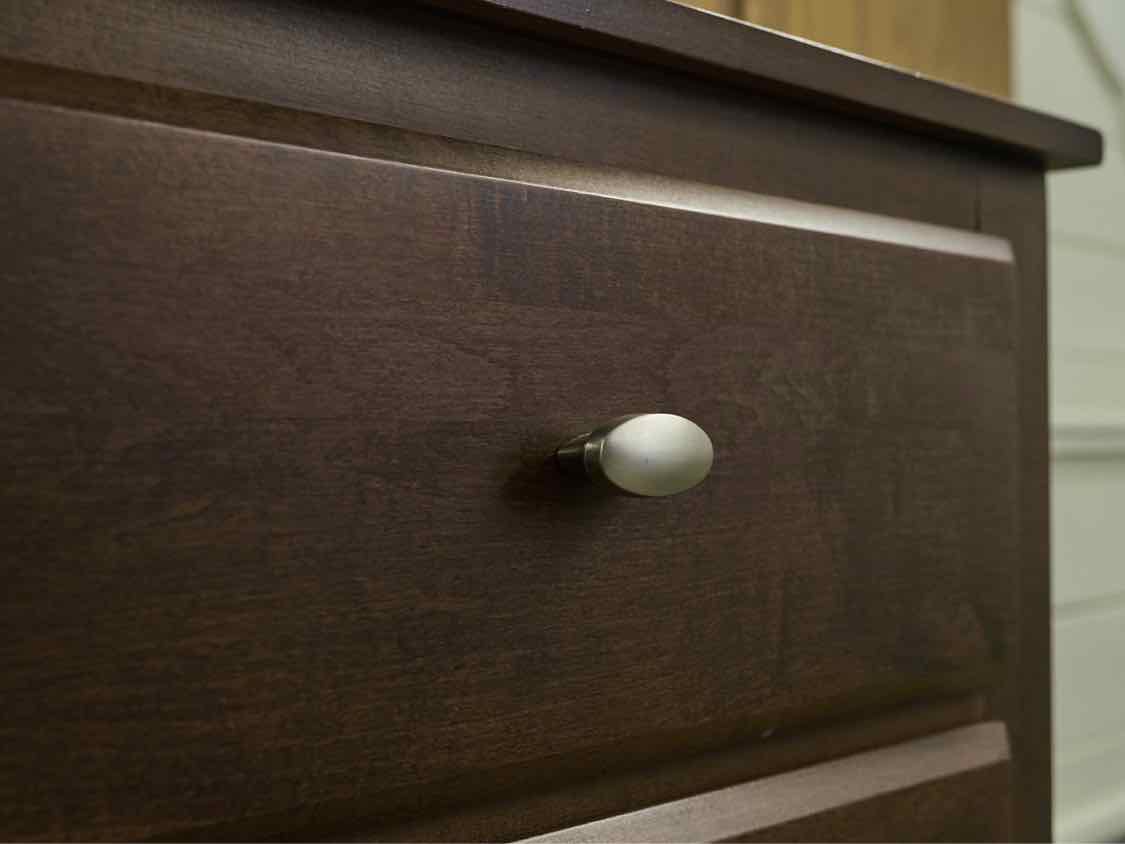 Ethan Allen Cherry Four Drawer Dresser & Arch Top Mirror