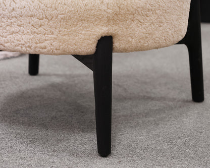 Crate & Barrel Matador Shearling Accent Chair w/ Faux Fur Cushion