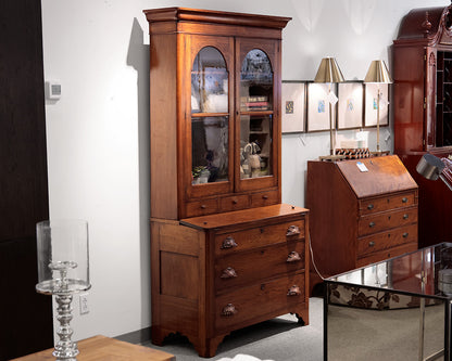 2 Piece Vintage Oak Secretary Desk