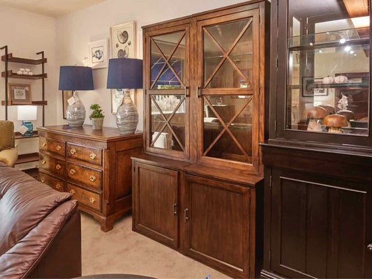 Ethan Allen Display Walnut Finish Display Cabinet