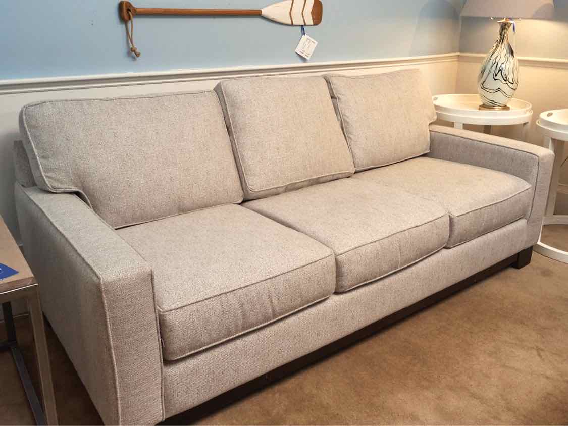Ivory with Grey Fleck  Uphosltered 3 Cushion Sofa