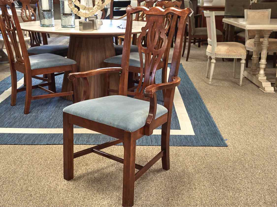 Set of Six Cherry Framed Chippendale Dining Chairs