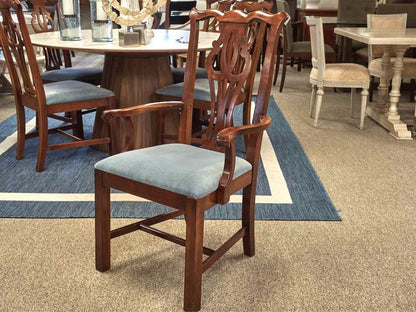 Set of Six Cherry Framed Chippendale Dining Chairs