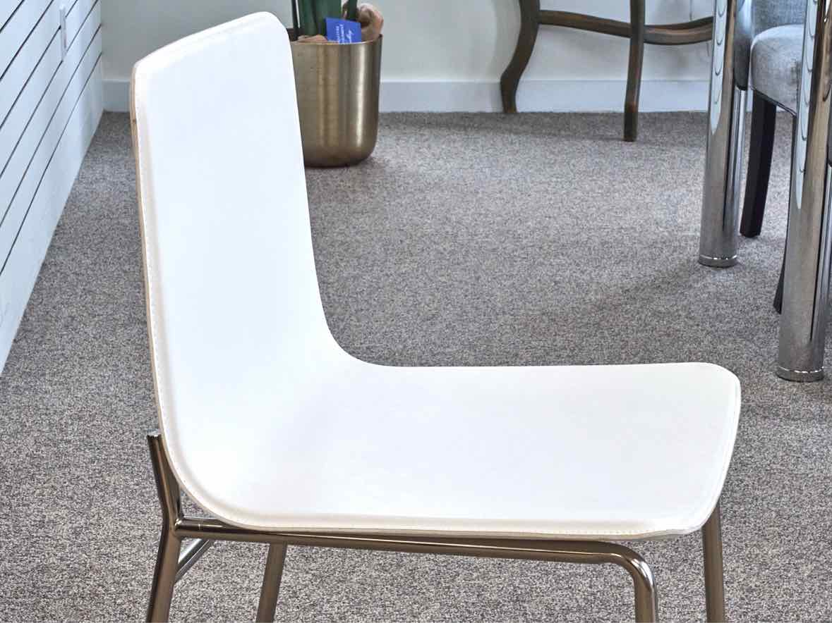 Set of 4 CB2 'Strut' CB2 Dining Chairs in Ivory Leather