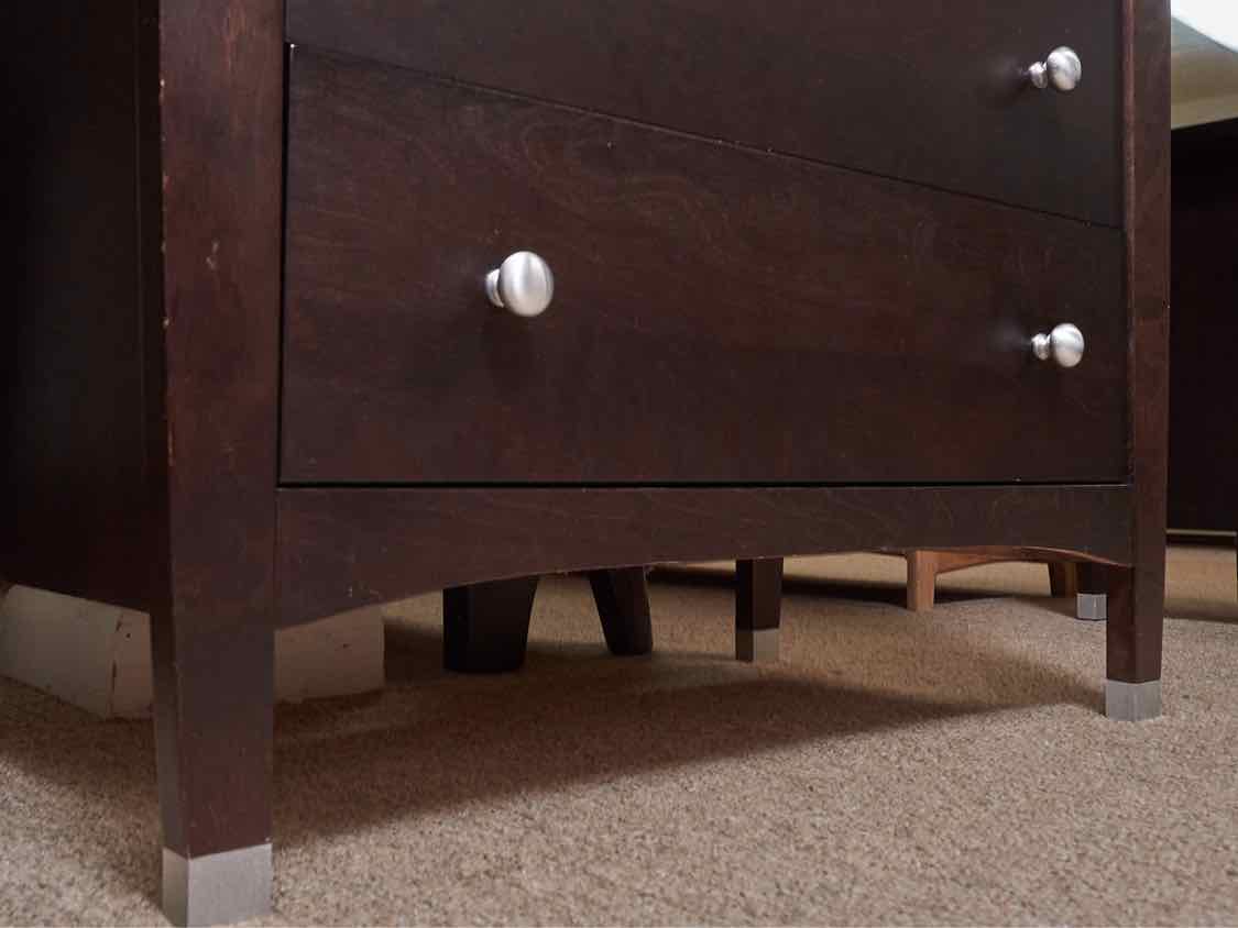 Melateck Walnut Finish 7 Drawer Nickle Knobs  Chest