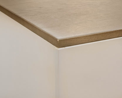 Land of Nod 2-Drawer Nightstand in White and Grey