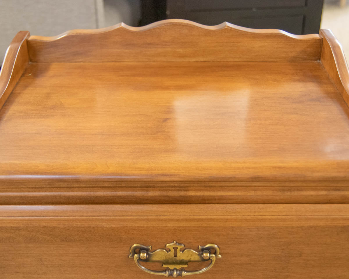 Maple 2 Drawer Nightstand with Open Storage