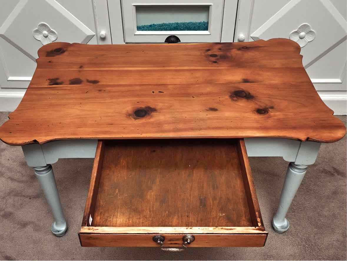 Custom Pine Top Cookie Corner Cocktail Table
