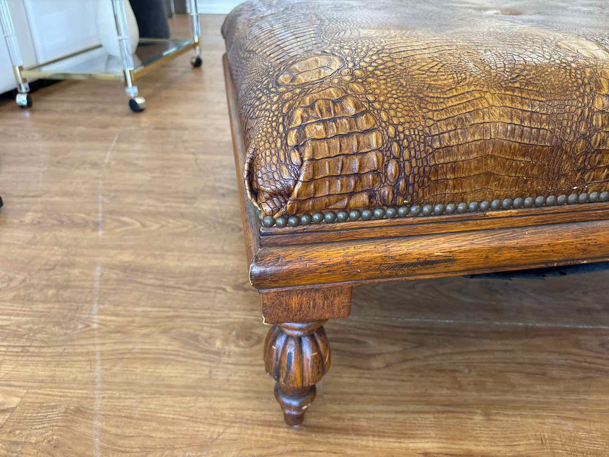 Crocodile Leather Ottoman