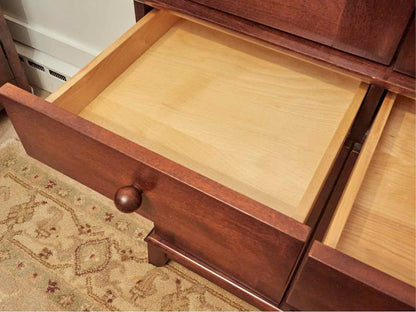 Boston Interiors Cherry 3 Glass Door  3 Drawers 3 Cabinet Doors  Hutch
