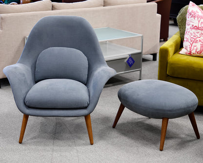Design Within Reach 'Fredericia' Upholstered Chair and Ottoman