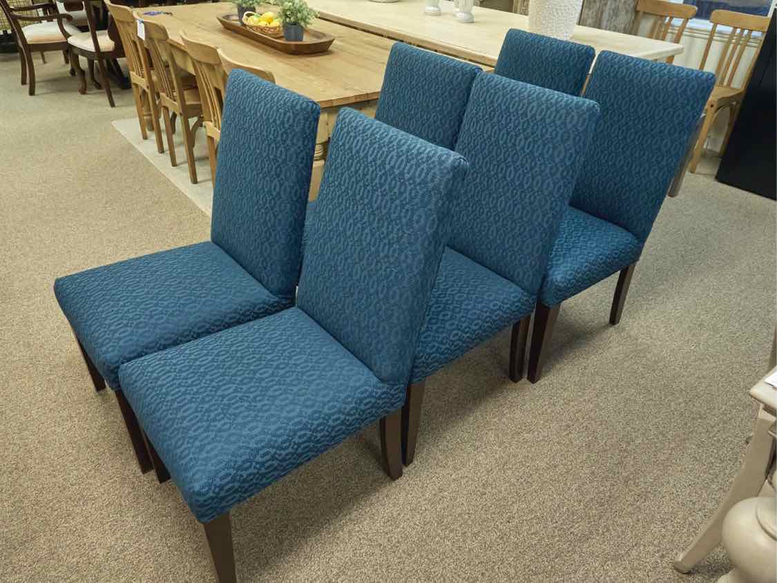 Set of Six Parson Chairs in Blue