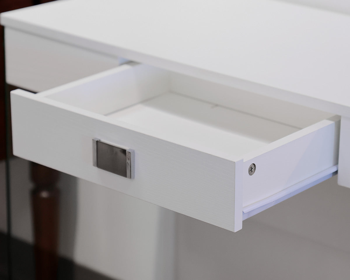 Contemporary White Desk With Acrylic Legs