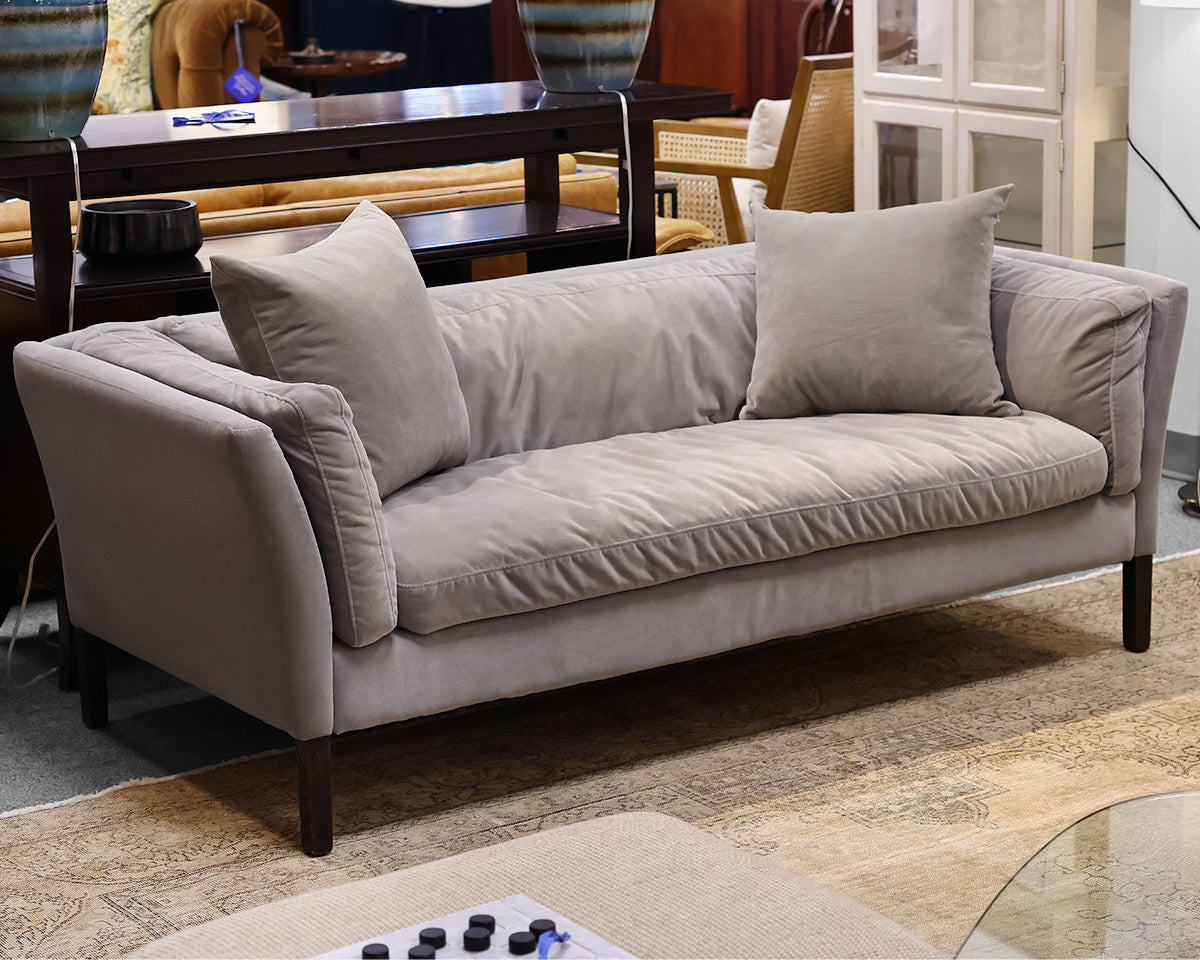 Restoration Hardware Gray Silver Sofa