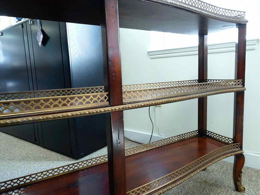 Mahogany Console W/ Brass Accents