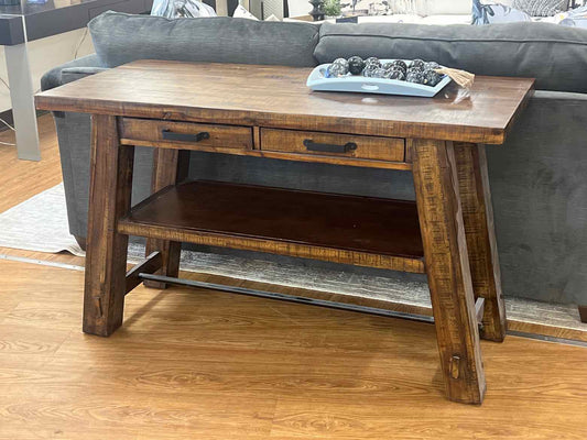 Rustic Two Drawer Work Table