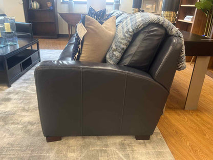 Navy Blue Leather Sofa