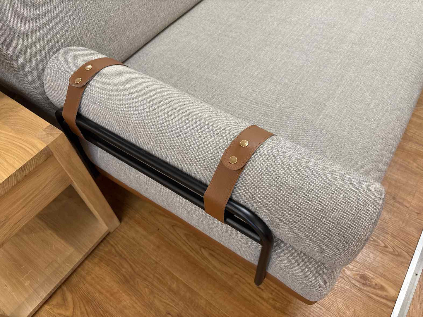Bench Seat Daybed with Black Metal Frame