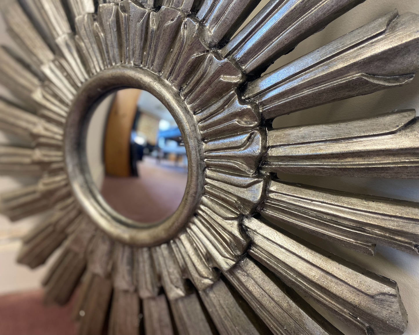 Antiqued Silver Starburst Mirror